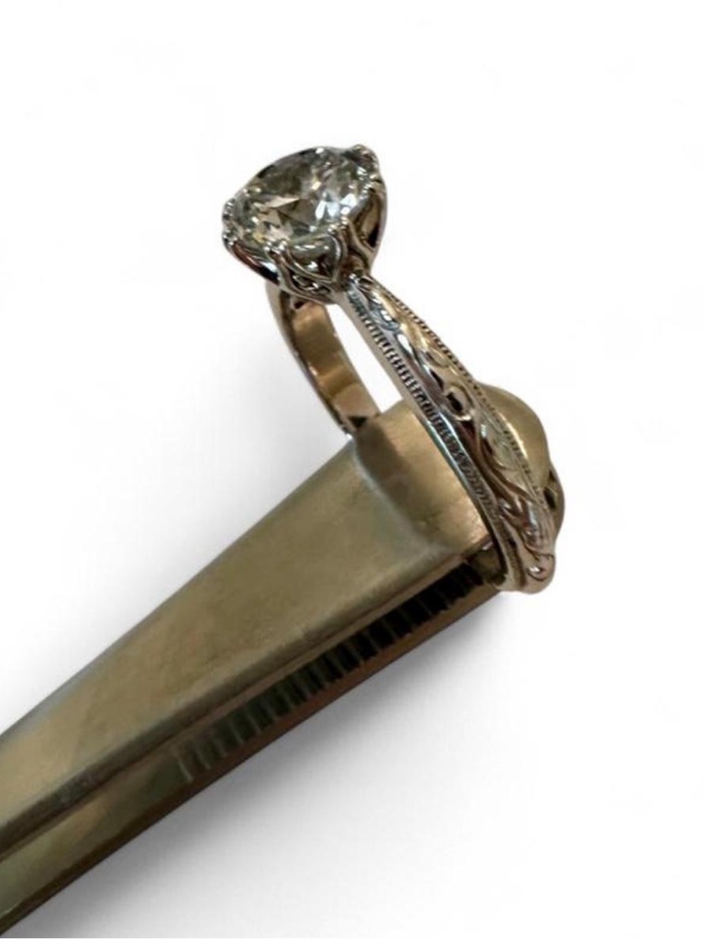 Tacori IV Diamonique 2 Carat Bloom Cut Solitaire Ring Platinum Clad Sterling 10 - Picture 5 of 10